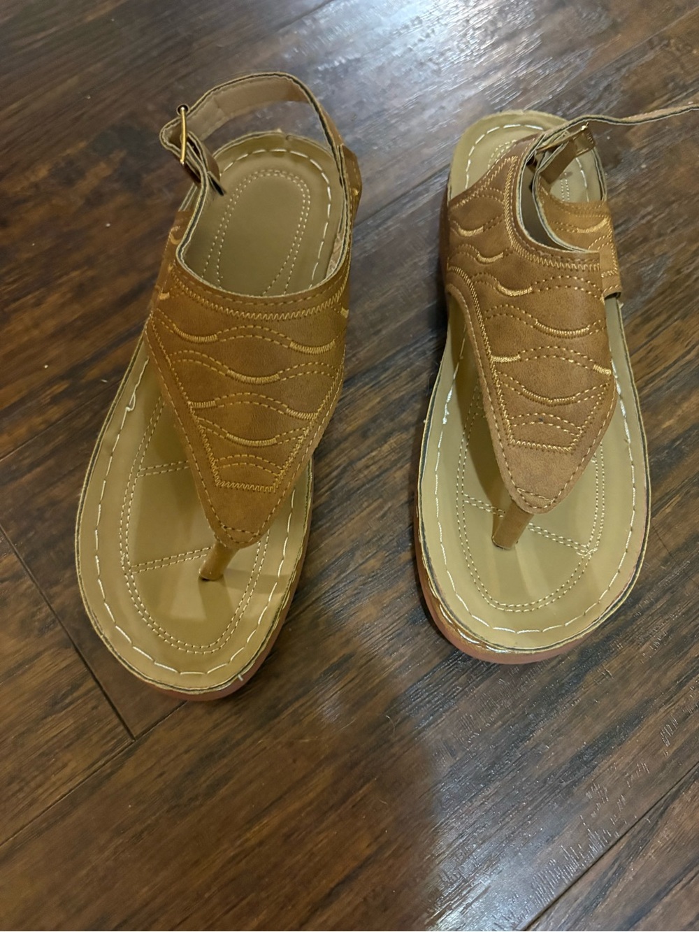 Women's Tan Suede Thong Sandals - Casual Comfort